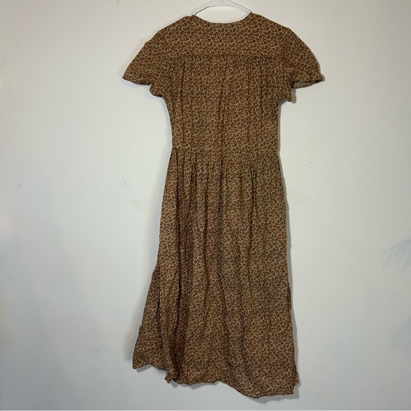 Christy Dawn (M) The Dawn Dress in Berry Dusty Red Printed Organic Cotton Midi - Picture 9 of 10